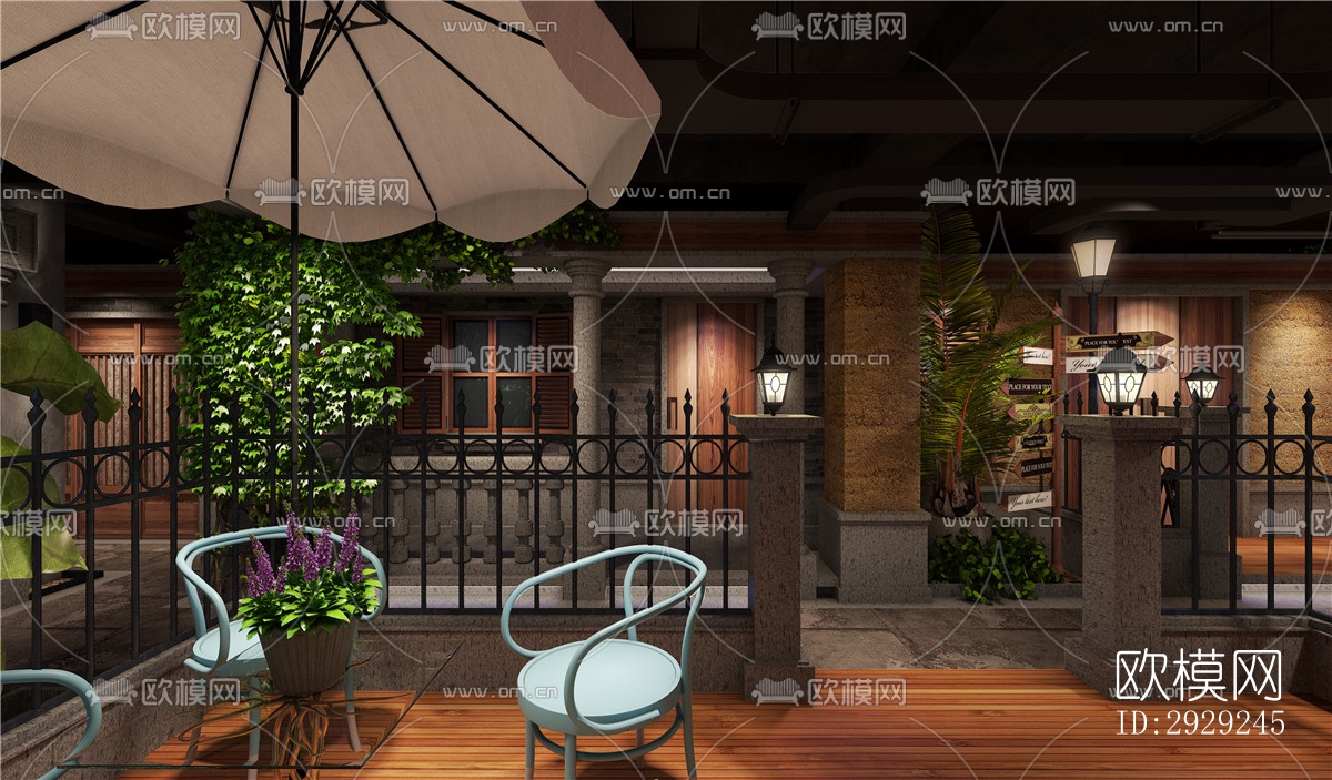 中式中餐厅效果图下载（渲染图11）