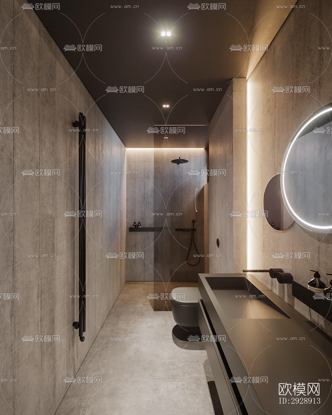 现代平层效果图下载（渲染图8）