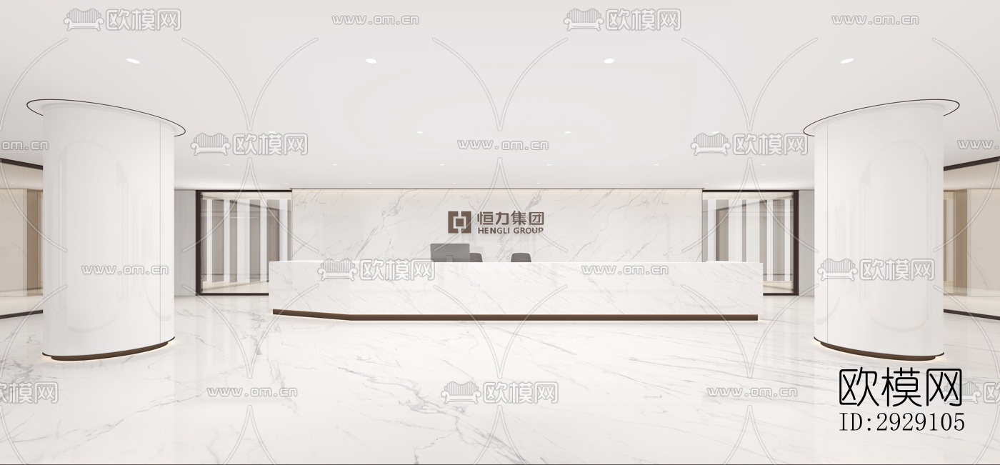 现代办公区效果图下载（渲染图8）