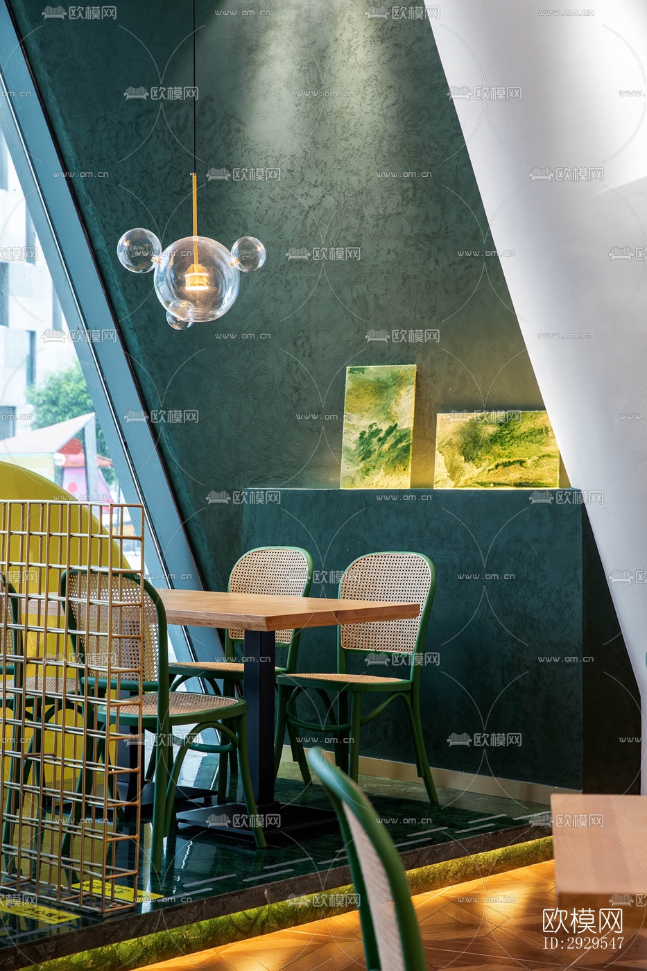 工业风西餐厅效果图下载（渲染图10）