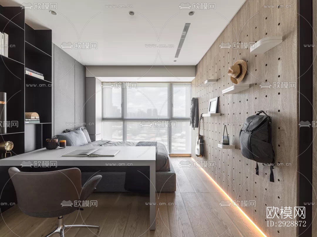 现代平层效果图下载（渲染图3）