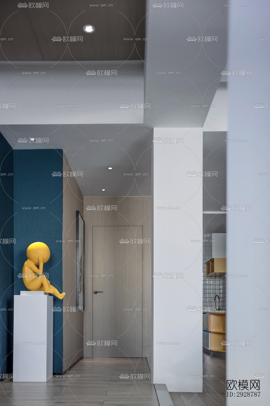 现代平层效果图下载（渲染图11）