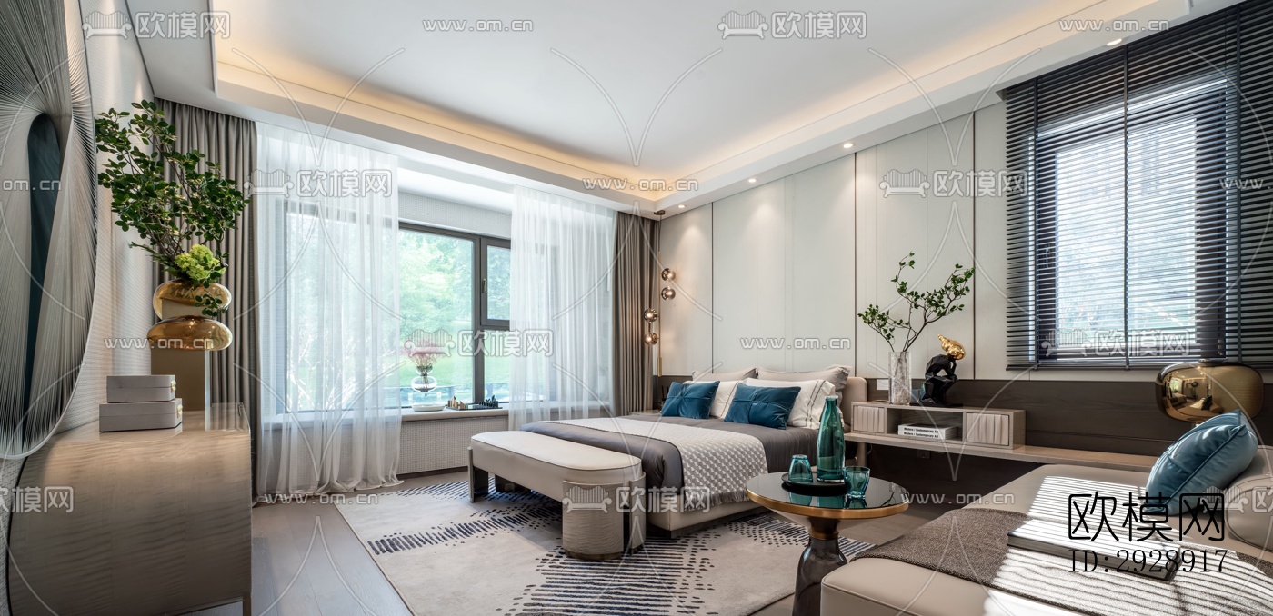 现代平层效果图下载（渲染图2）