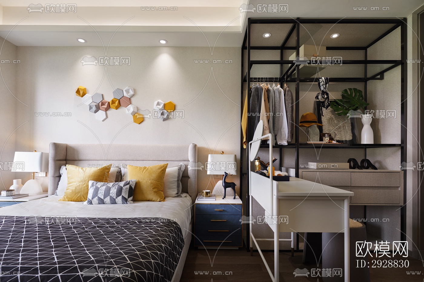 现代平层效果图下载（渲染图9）