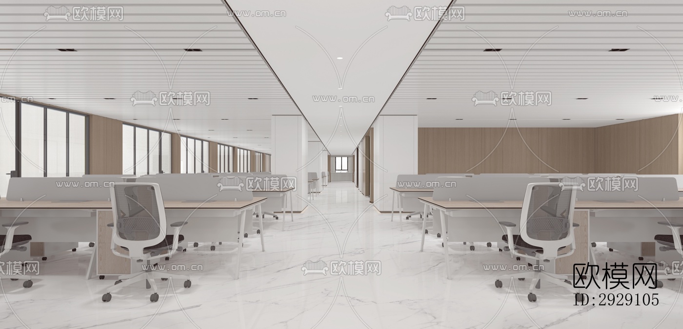 现代办公区效果图下载（渲染图2）