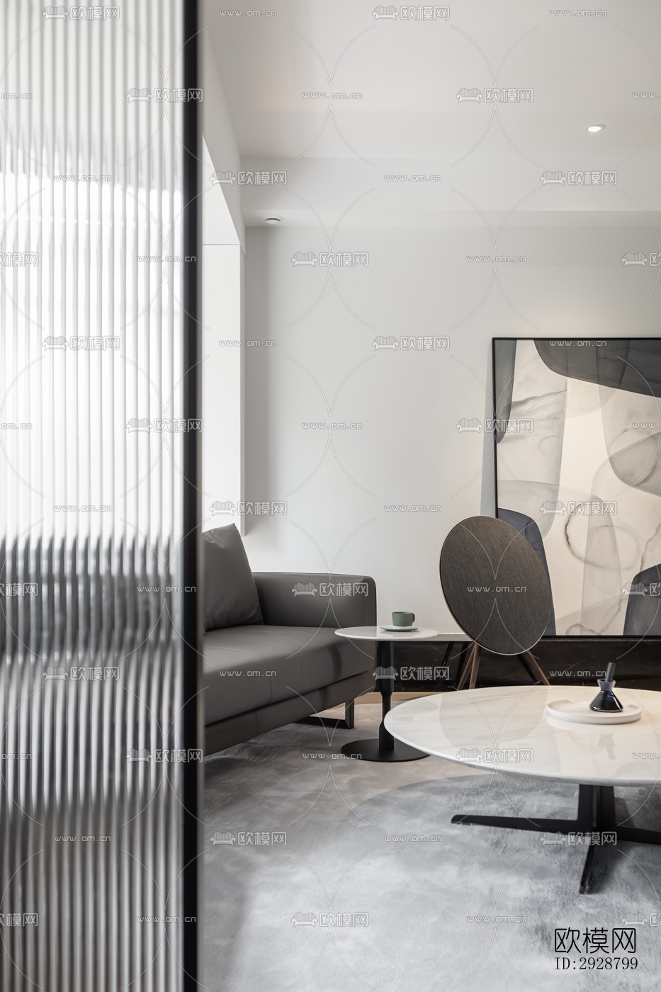 现代平层效果图下载（渲染图1）