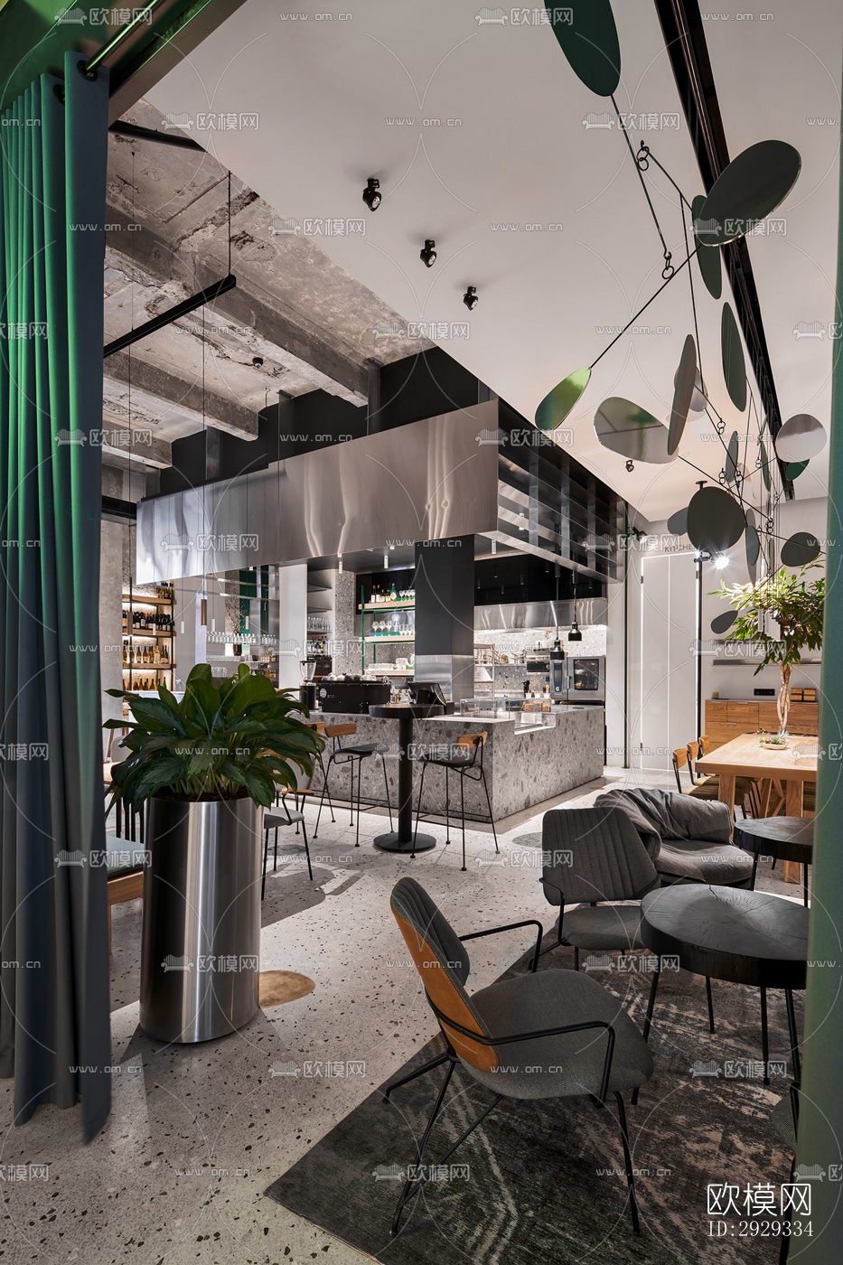 北欧咖啡奶茶效果图下载（渲染图17）