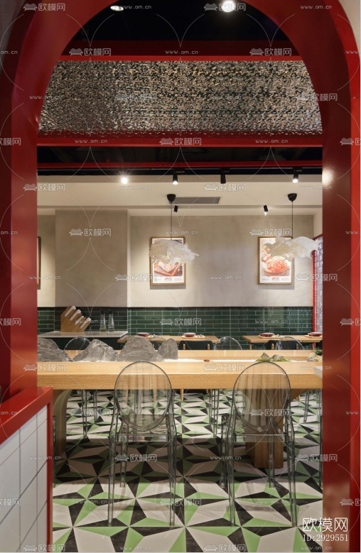 工业风西餐厅效果图下载（渲染图6）