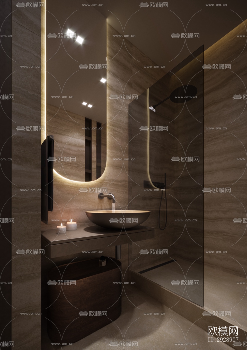 现代平层效果图下载（渲染图7）