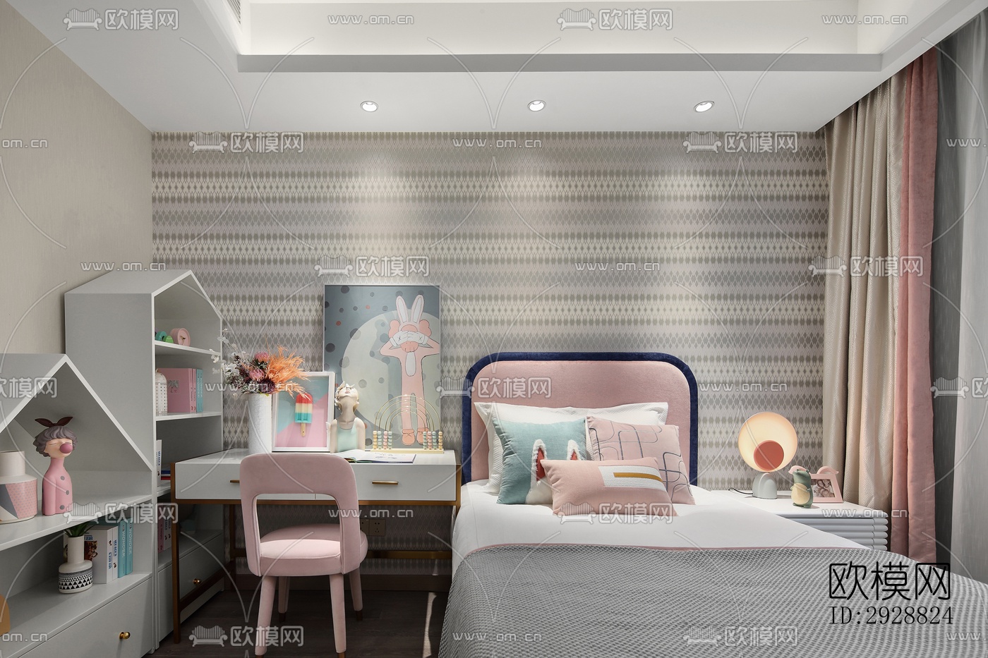 现代平层效果图下载（渲染图10）