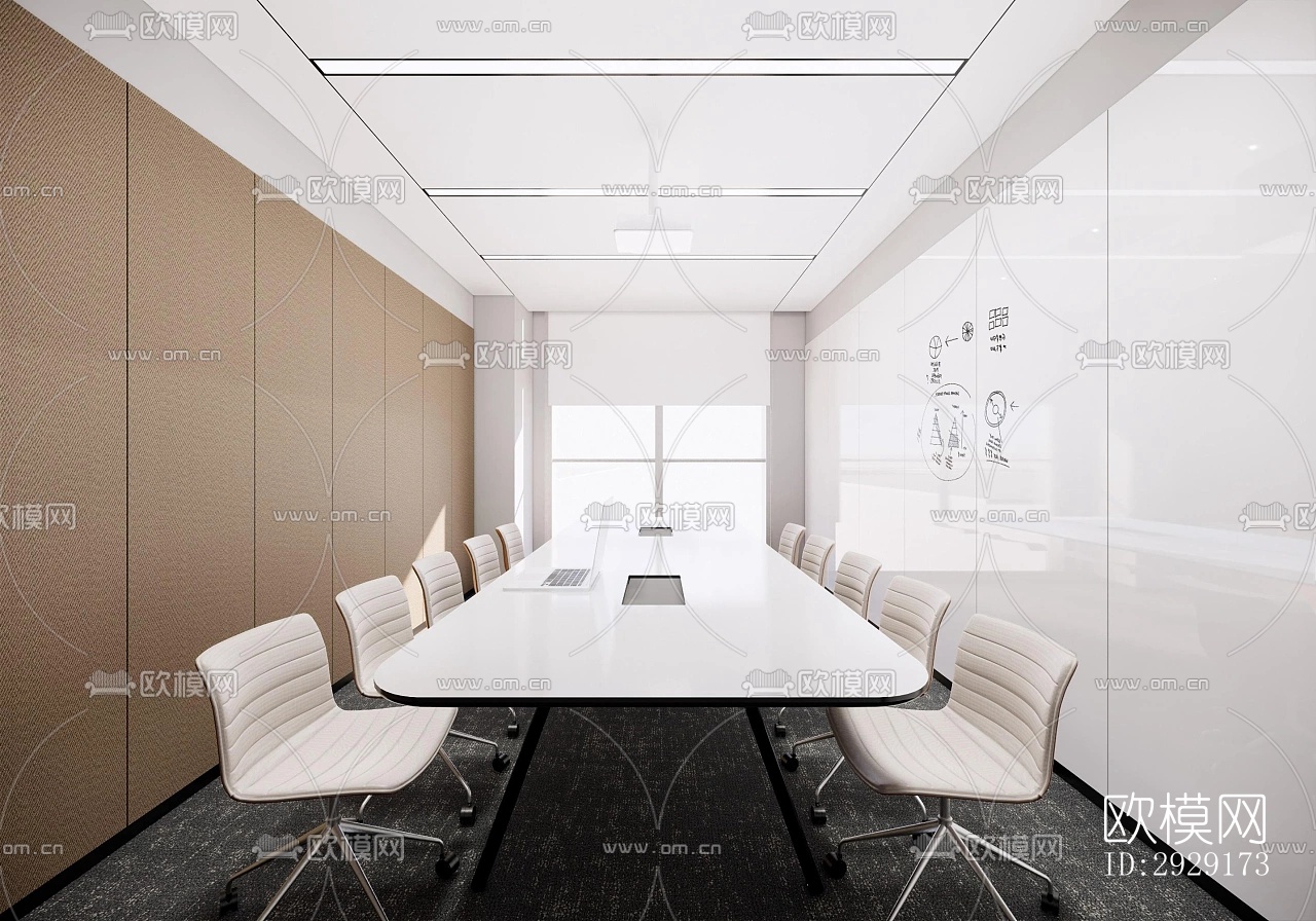 现代办公区效果图下载（渲染图5）