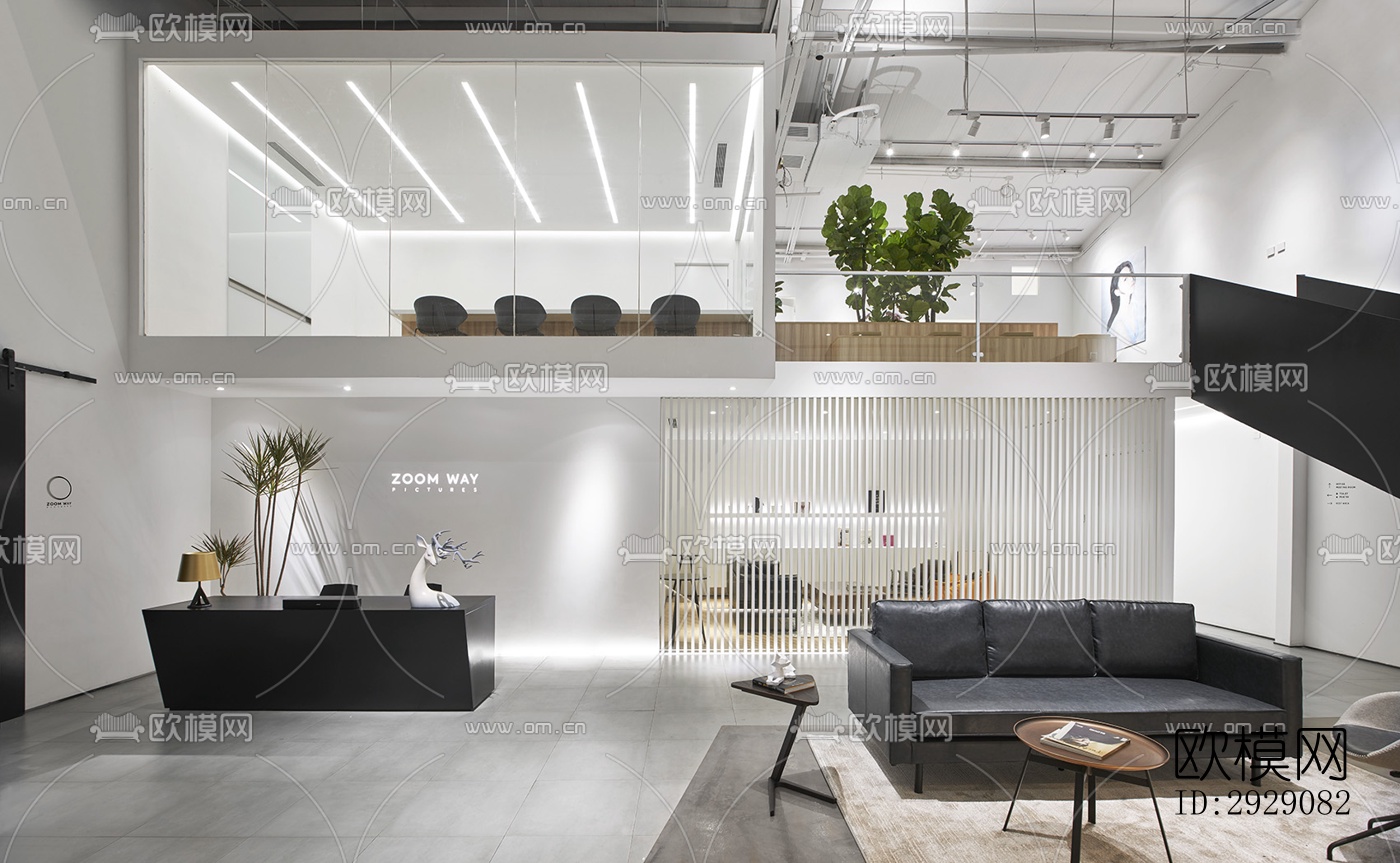 工业风办公区效果图下载（渲染图8）