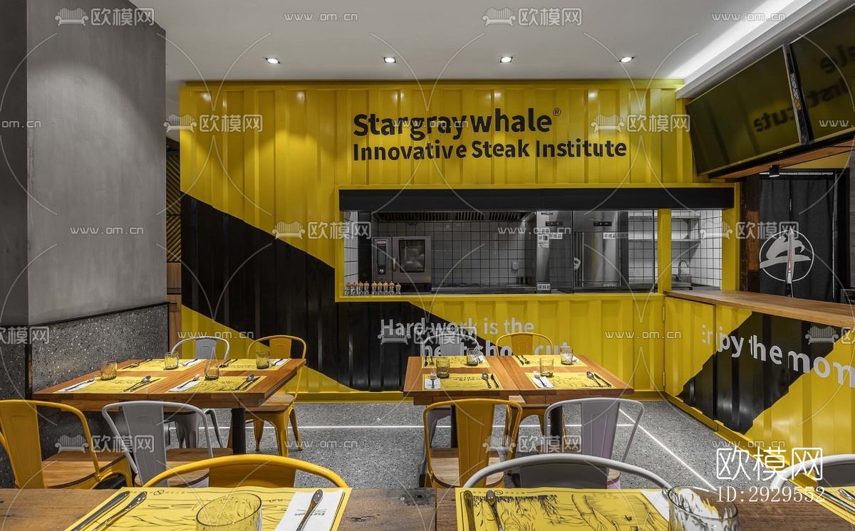 工业风西餐厅效果图下载（渲染图7）