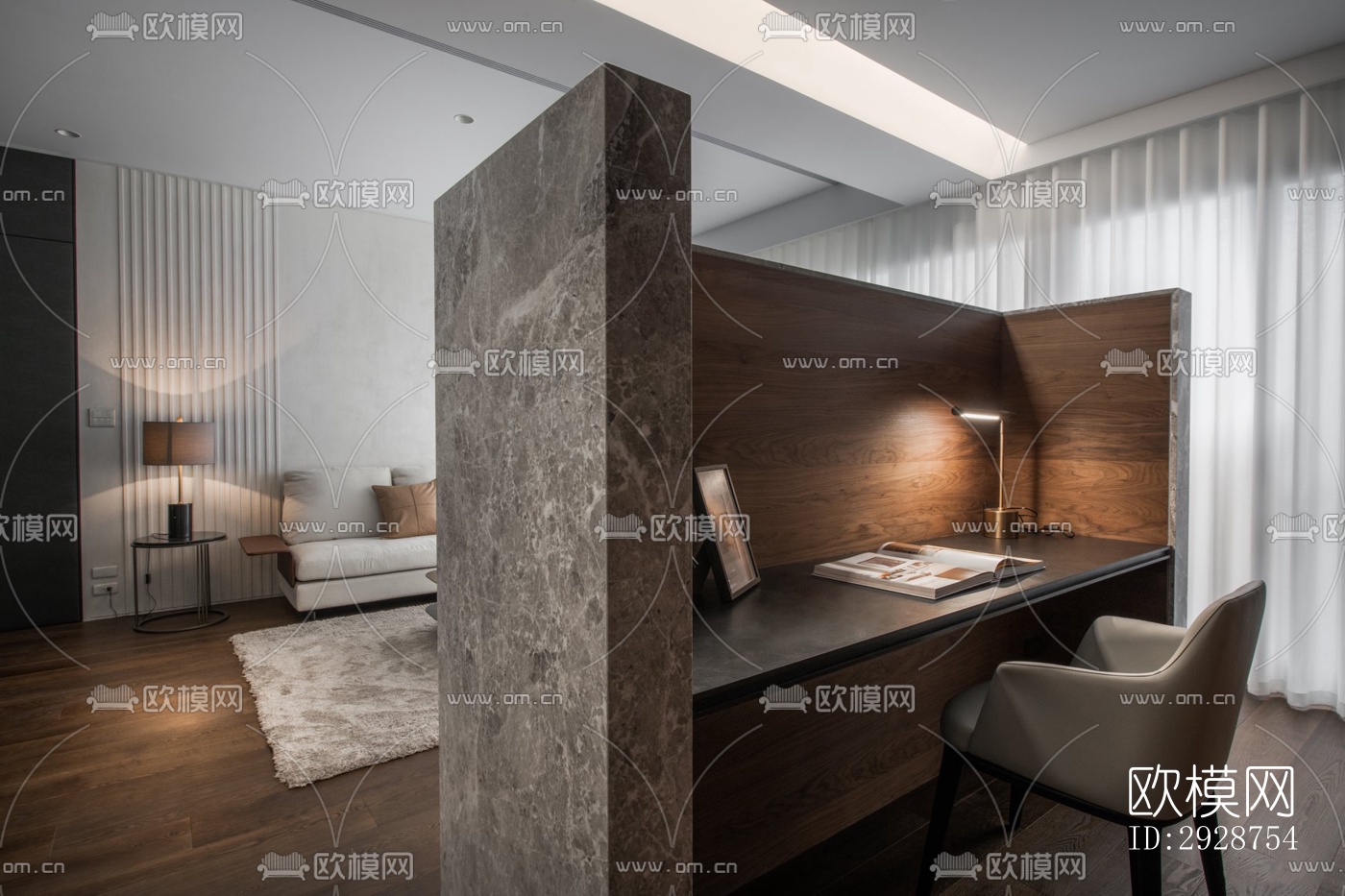 现代平层效果图下载（渲染图2）