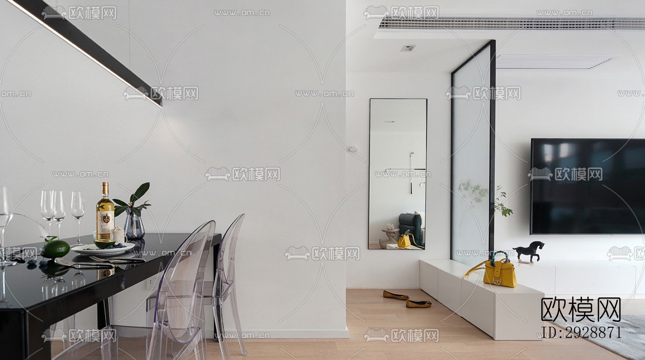 现代平层效果图下载（渲染图15）