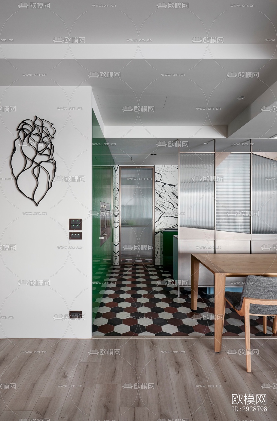 现代平层效果图下载（渲染图8）
