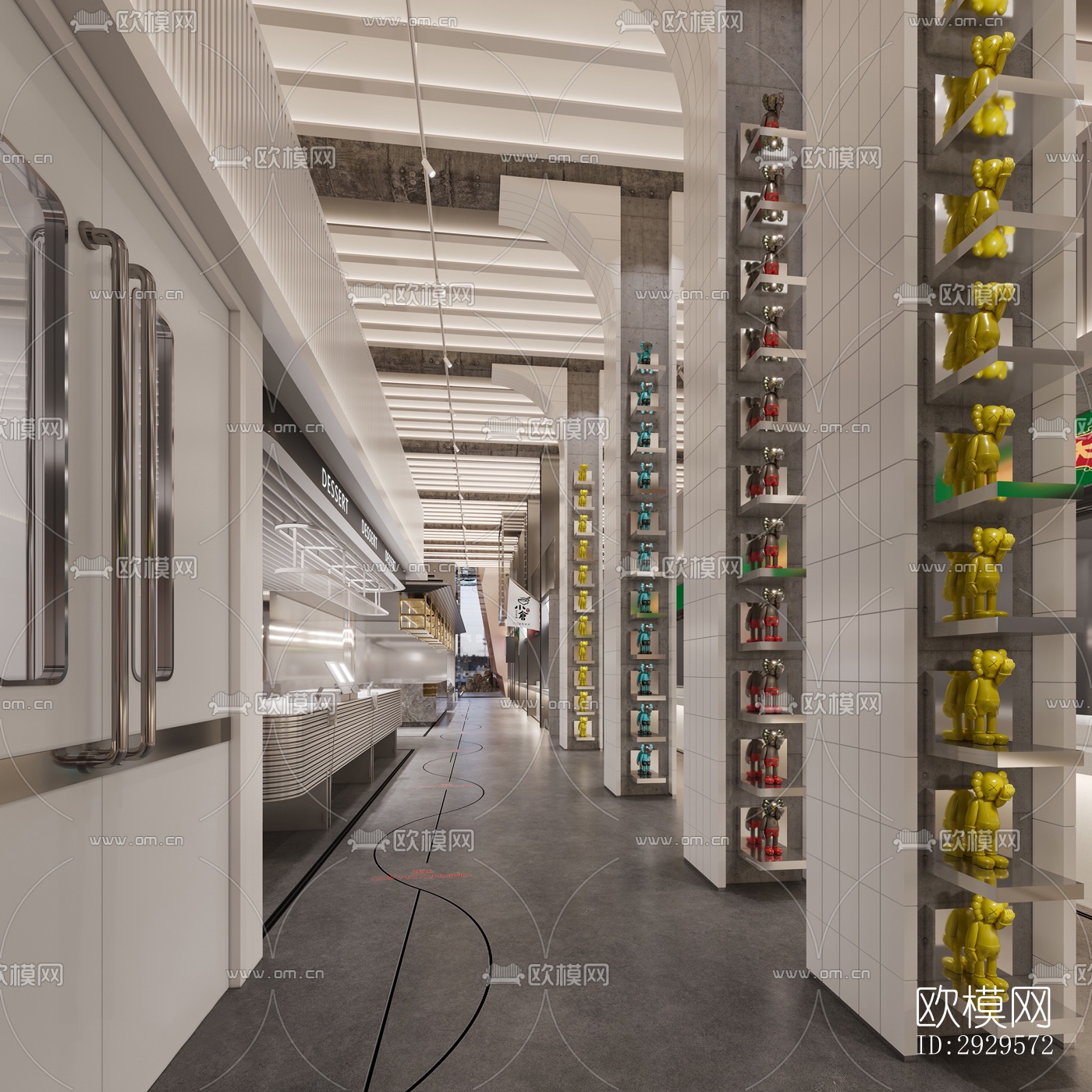 现代西餐厅效果图下载（渲染图4）