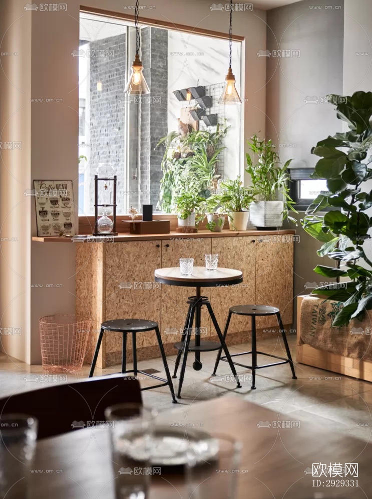 北欧咖啡奶茶效果图下载（渲染图8）