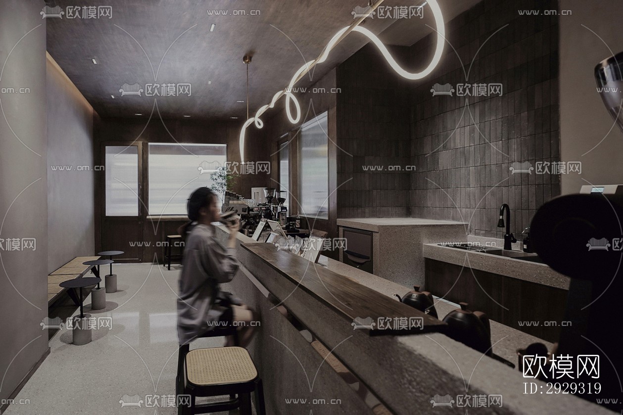 侘寂咖啡奶茶效果图下载（渲染图18）