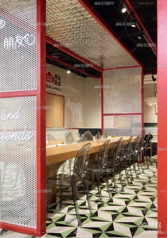 工业风西餐厅效果图下载（渲染图7）