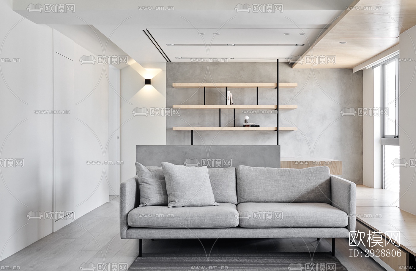 现代平层效果图下载（渲染图12）