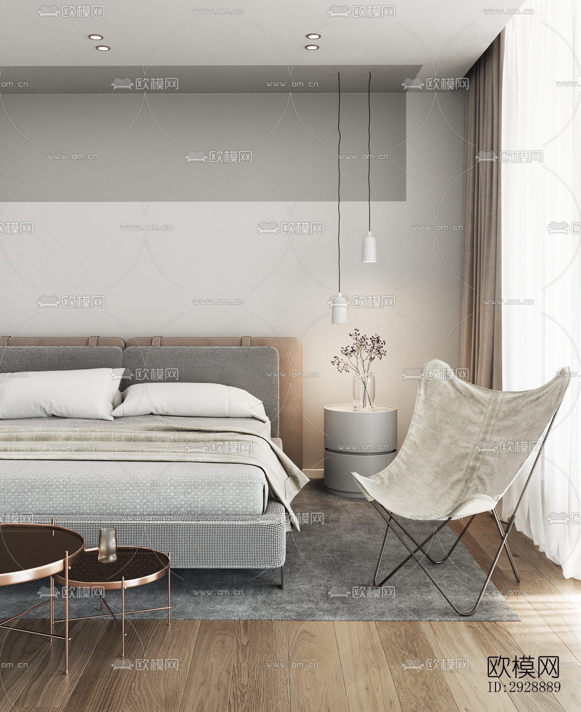 现代平层效果图下载（渲染图12）