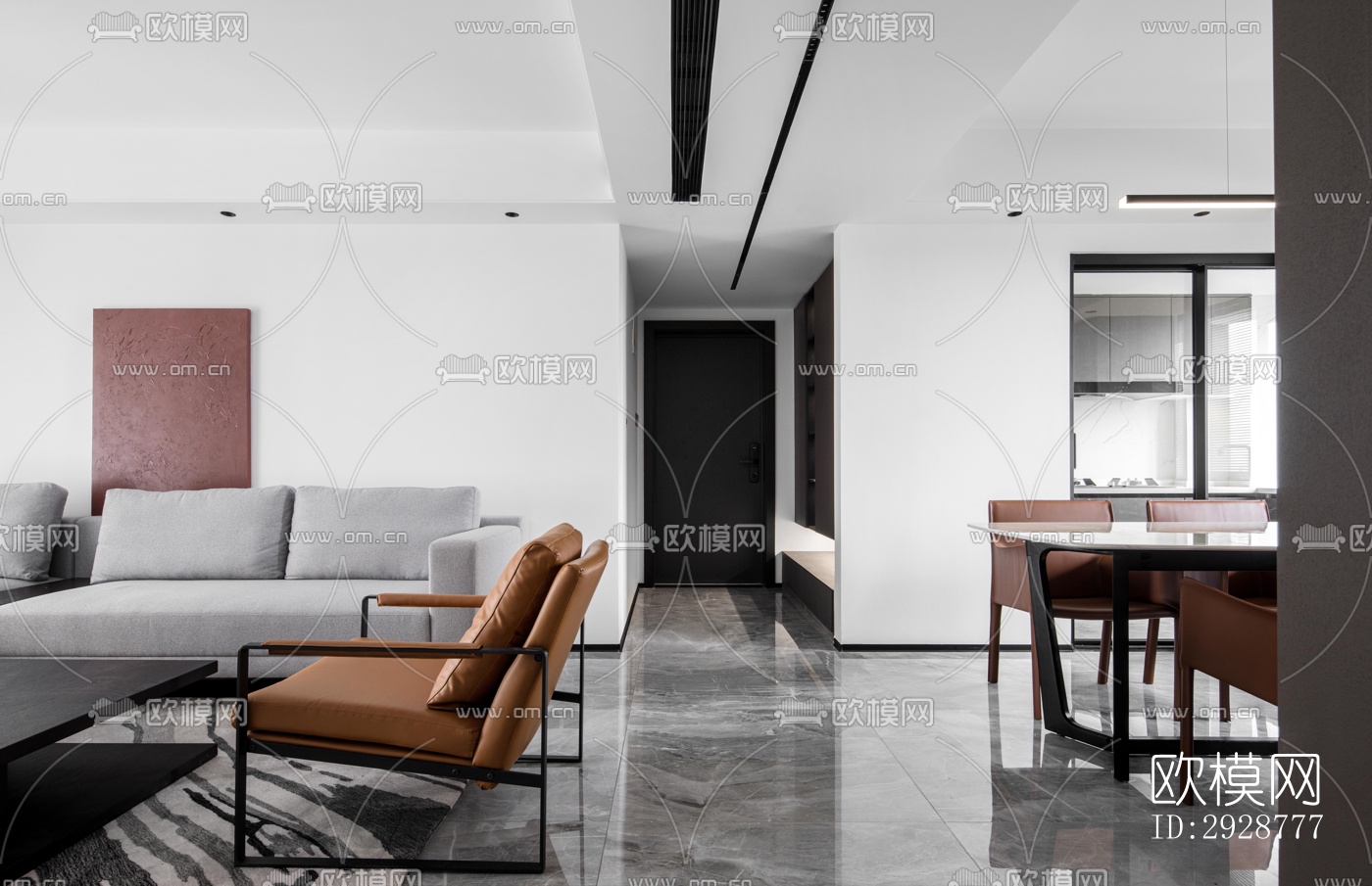 现代平层效果图下载（渲染图16）