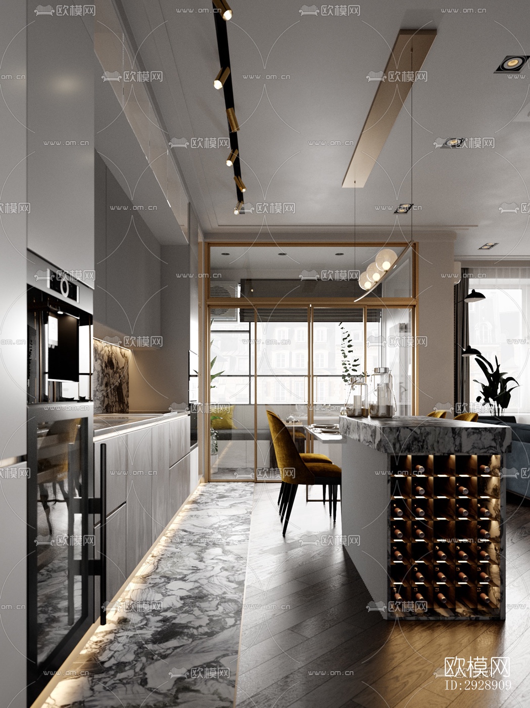 现代平层效果图下载（渲染图8）