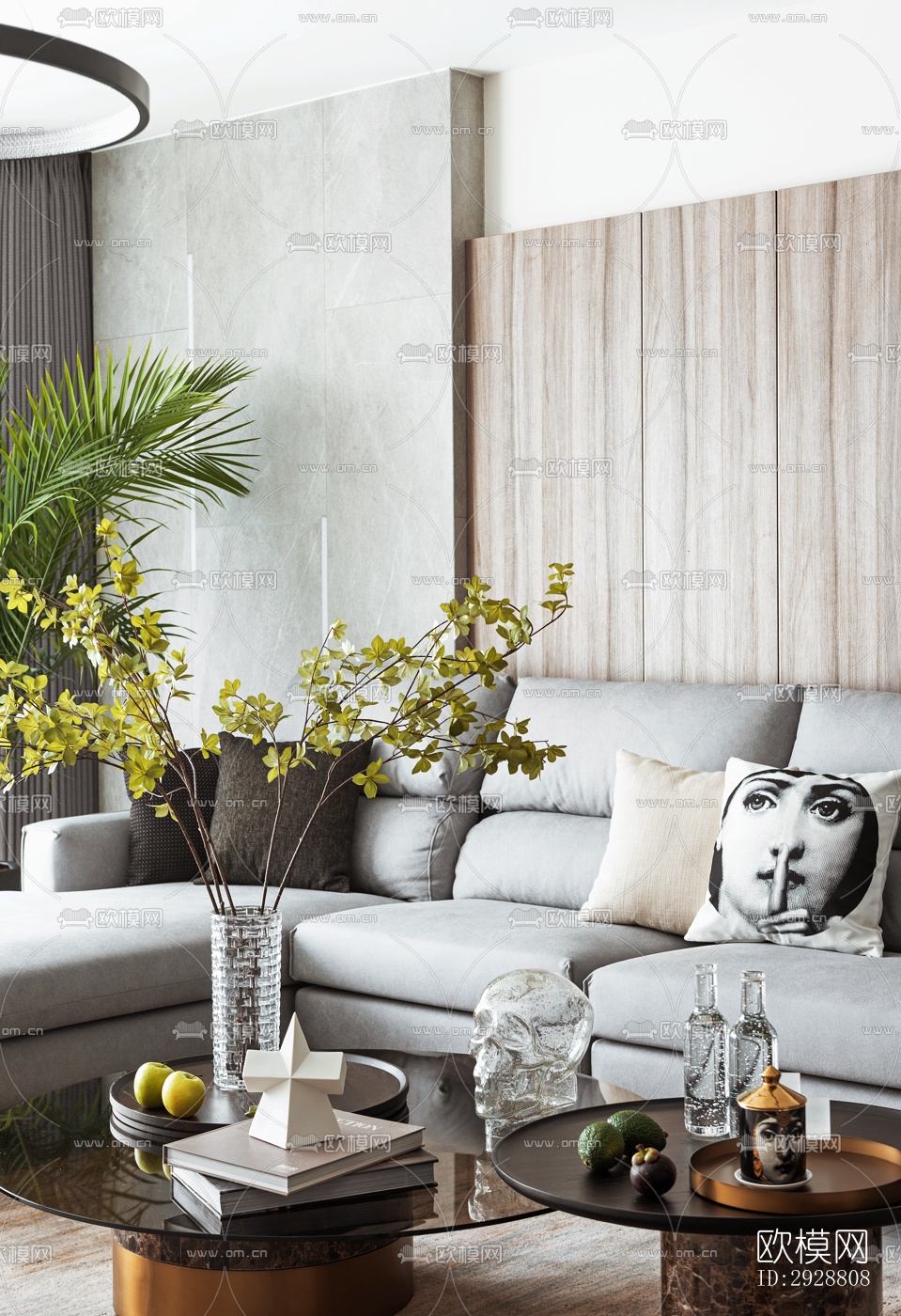 现代平层效果图下载（渲染图13）