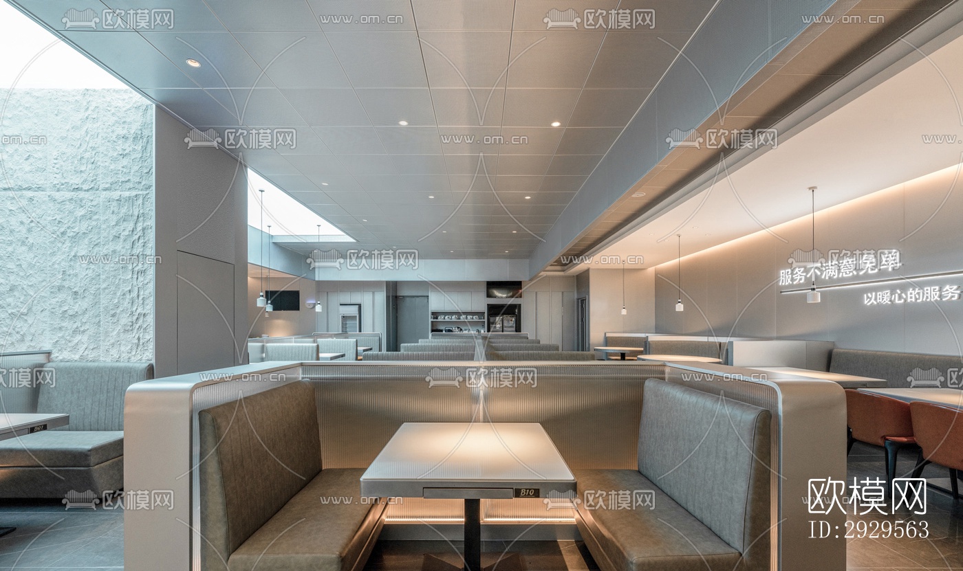 现代西餐厅效果图下载（渲染图9）