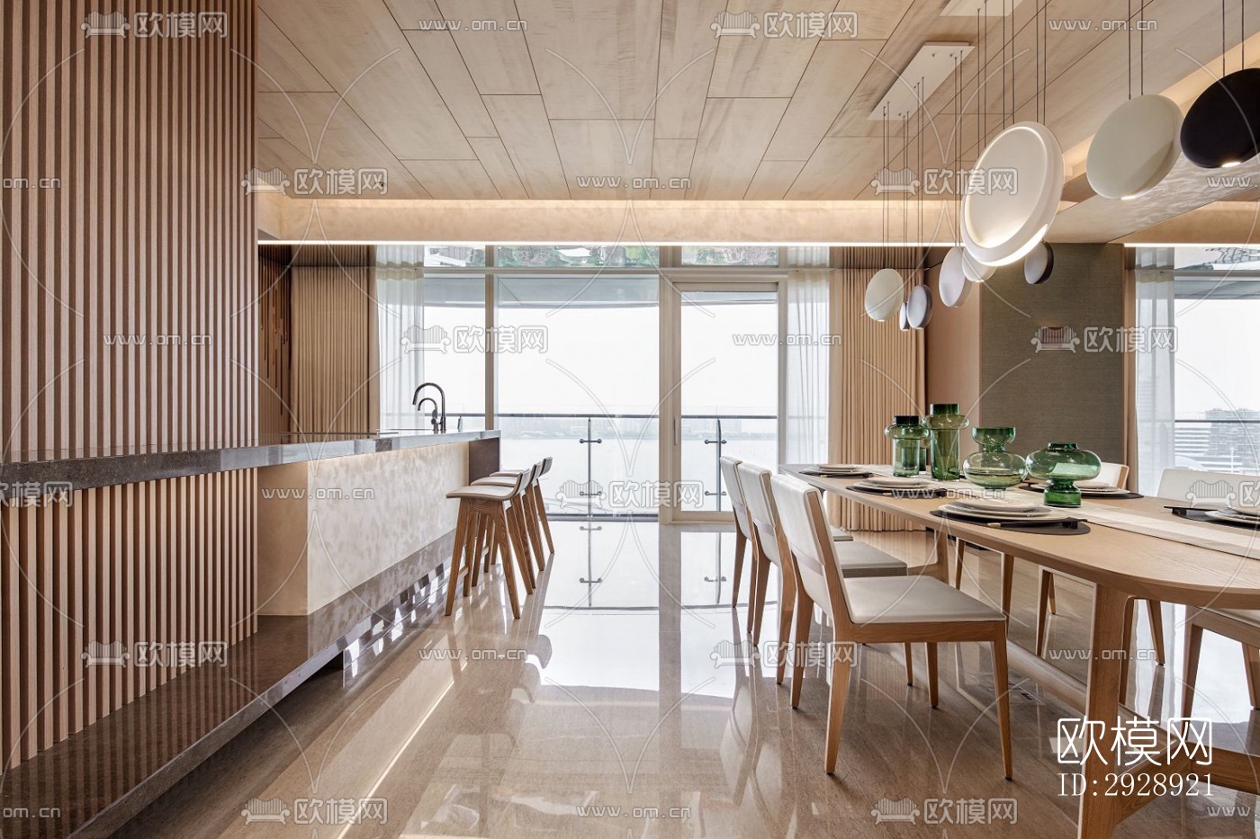 现代平层效果图下载（渲染图14）