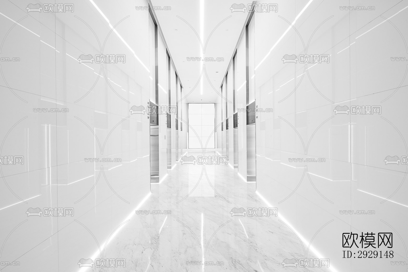 现代办公区效果图下载（渲染图1）