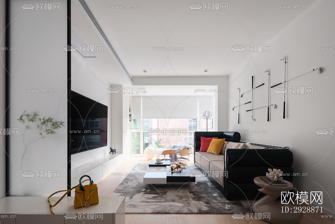 现代平层效果图下载（渲染图9）