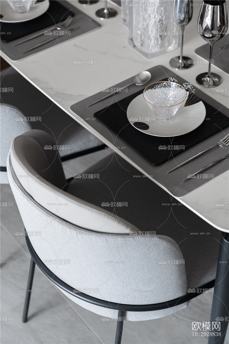 现代平层效果图下载（渲染图2）