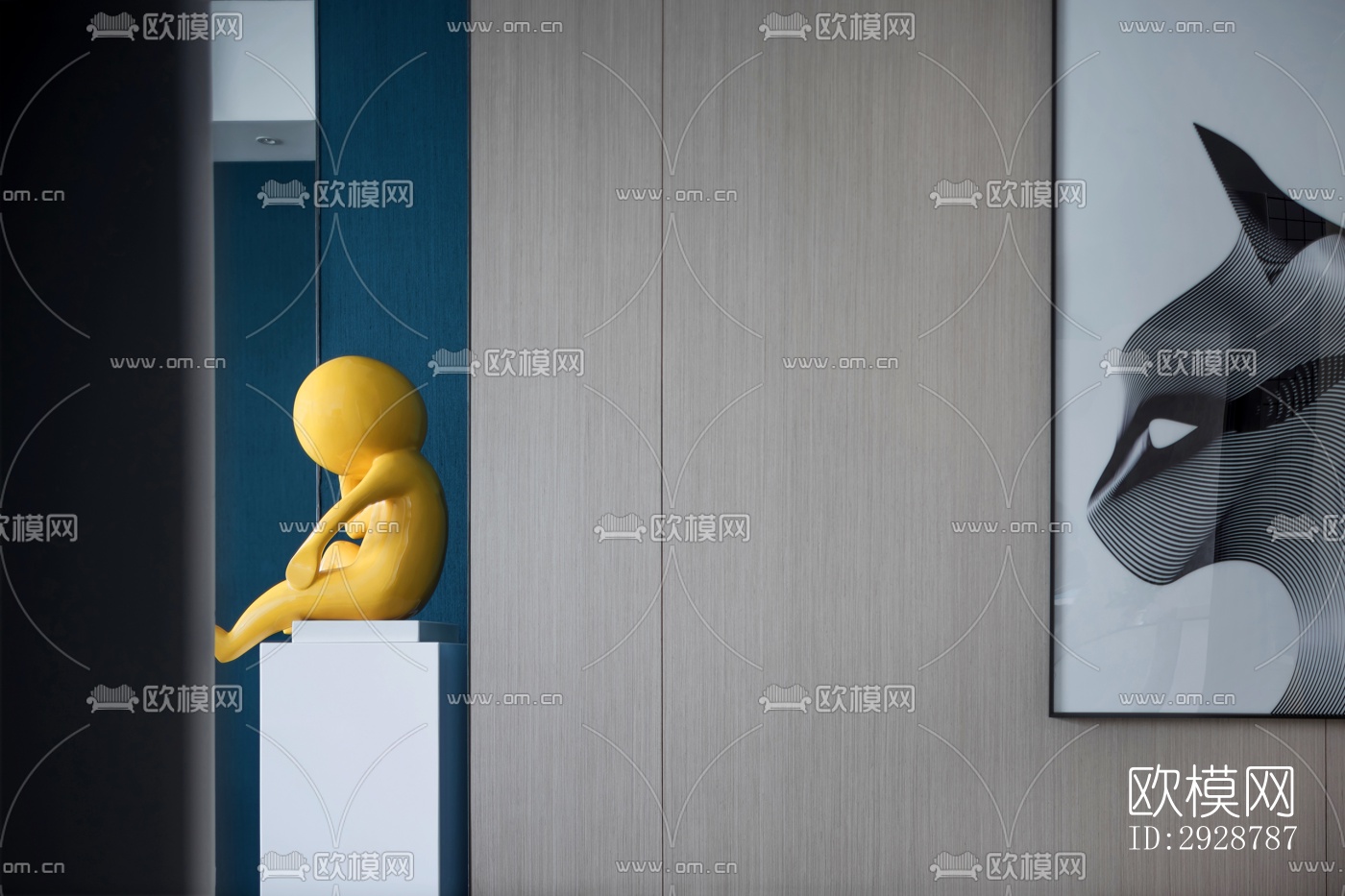 现代平层效果图下载（渲染图17）