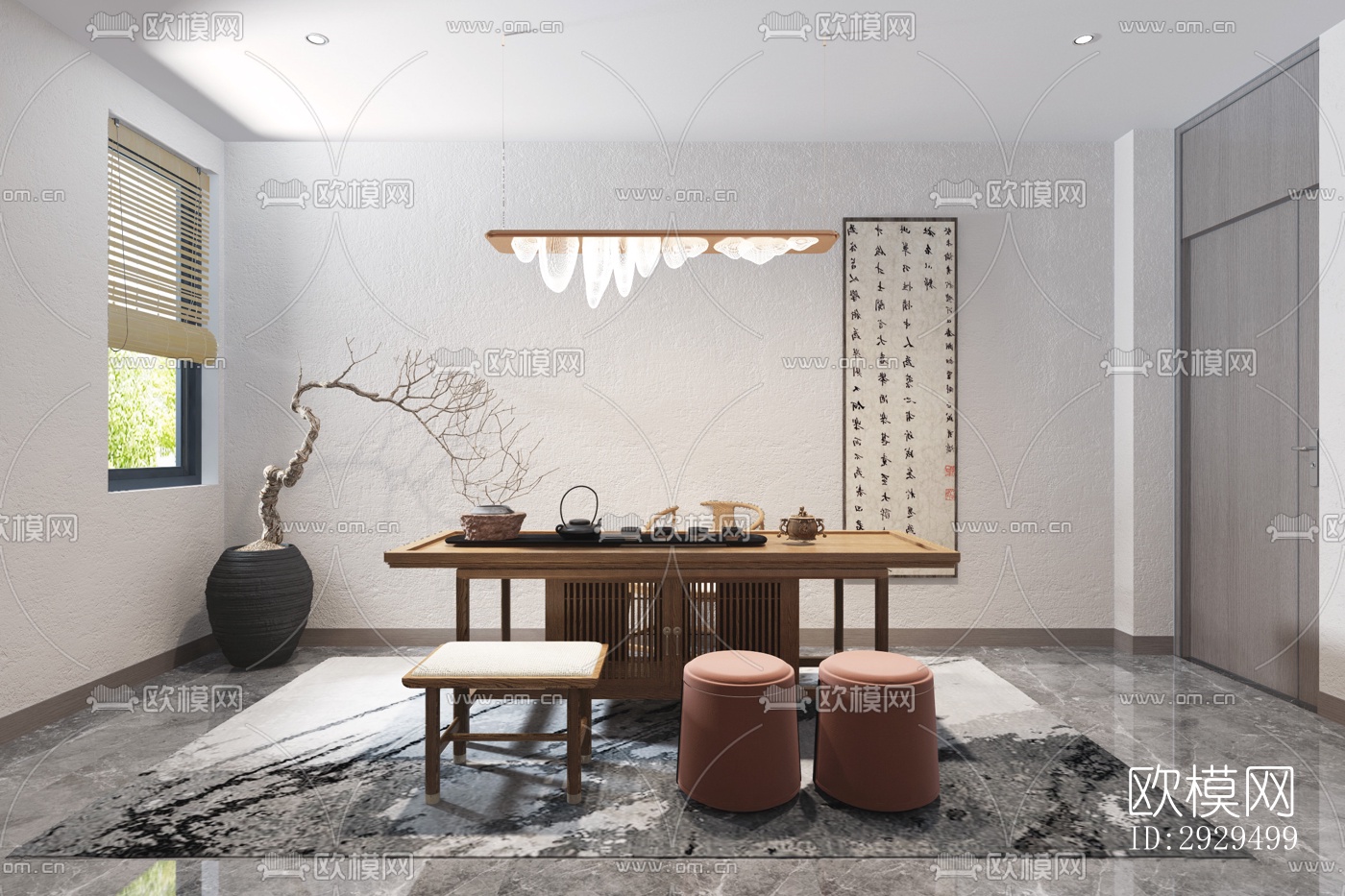 新中式茶馆效果图下载（渲染图10）