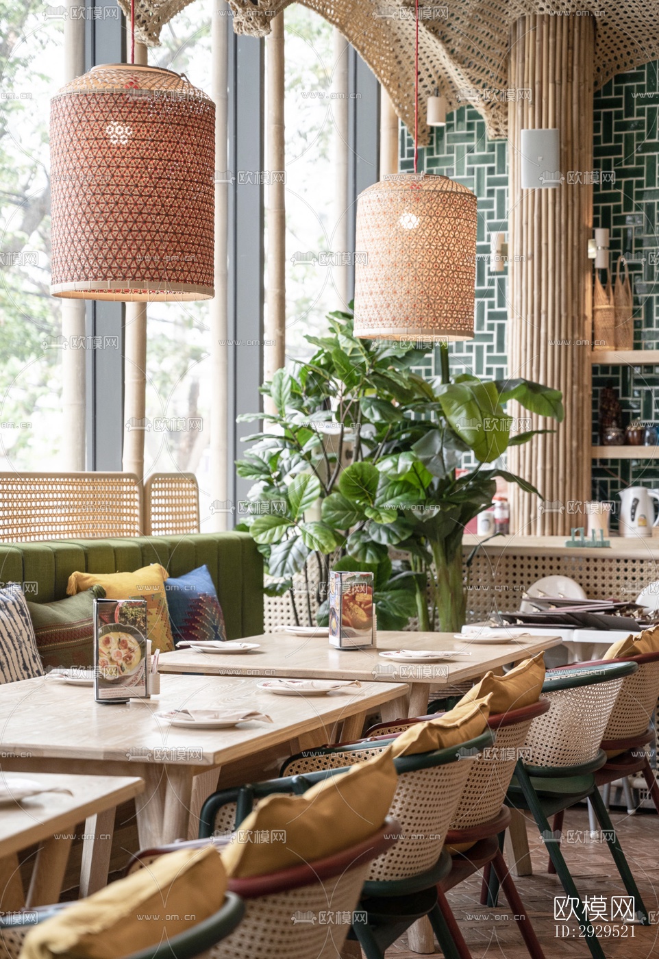 东南亚西餐厅效果图下载（渲染图13）