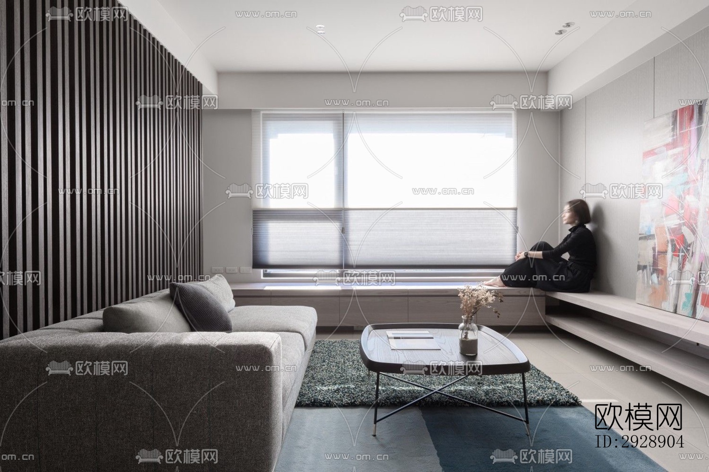 现代平层效果图下载（渲染图3）