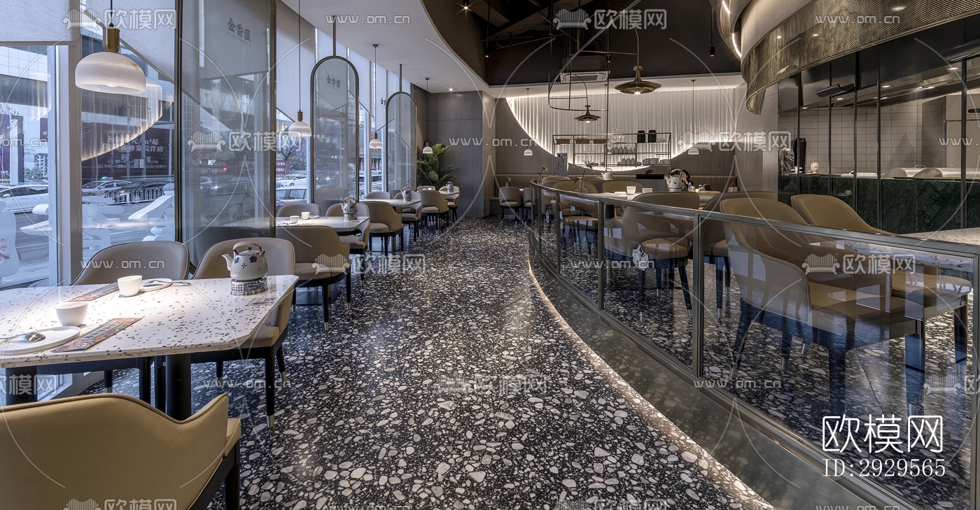 现代西餐厅效果图下载（渲染图17）