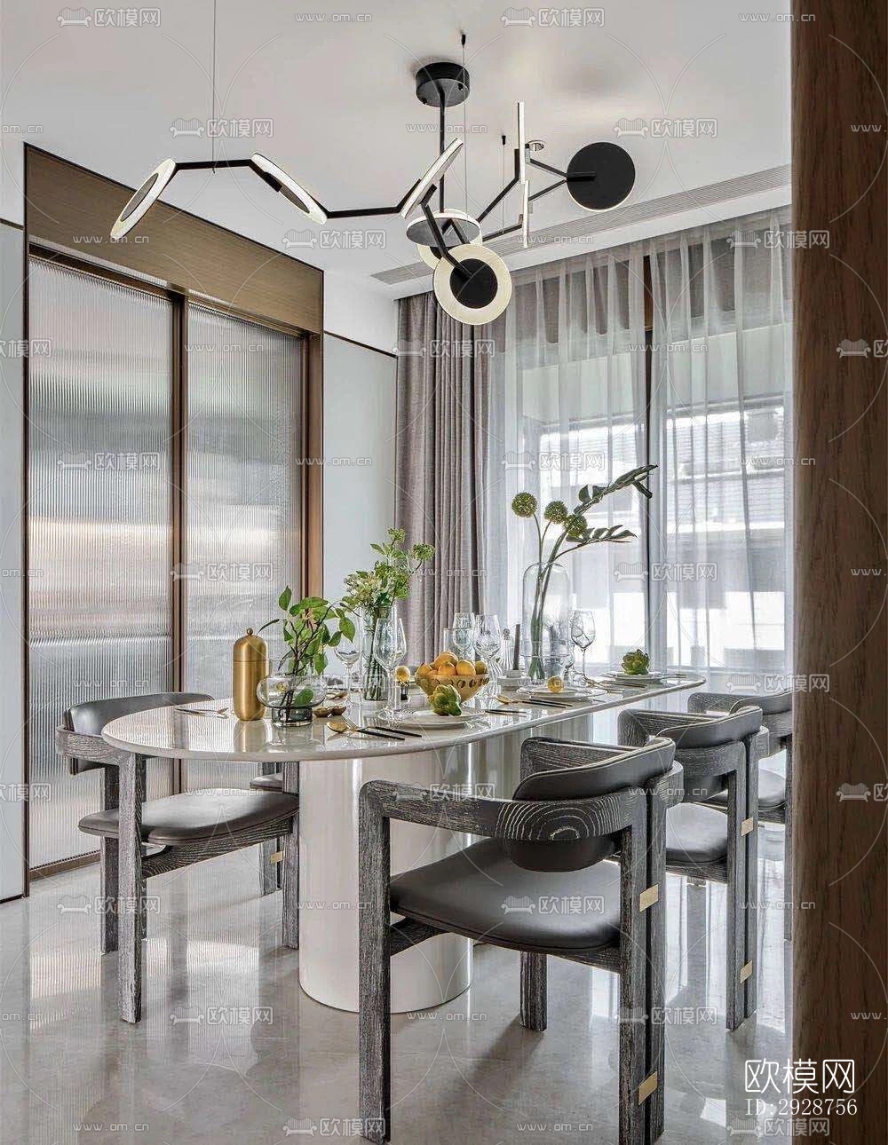 现代平层效果图下载（渲染图19）