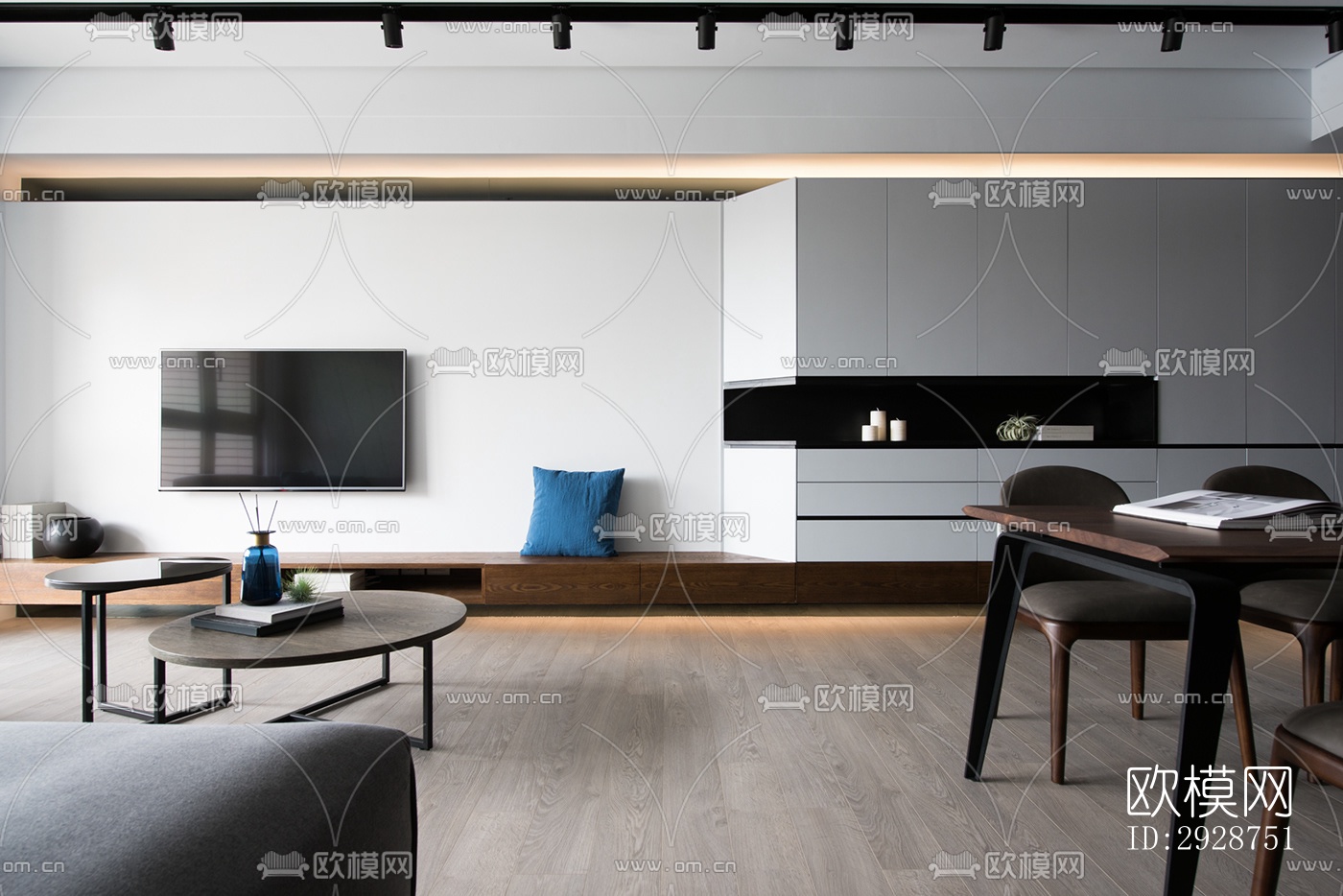 现代平层效果图下载（渲染图8）