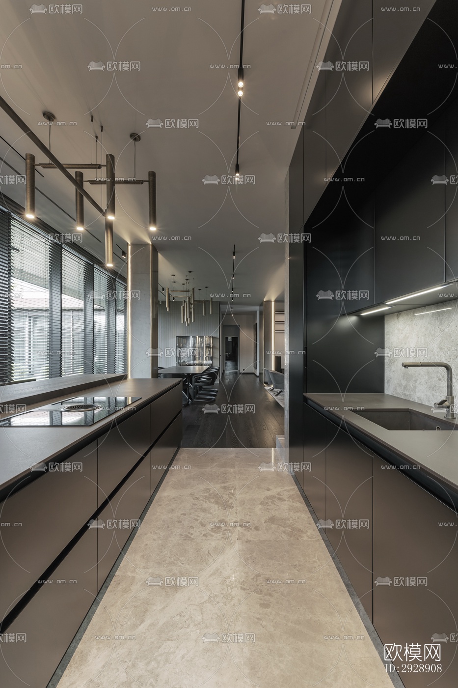 现代平层效果图下载（渲染图4）