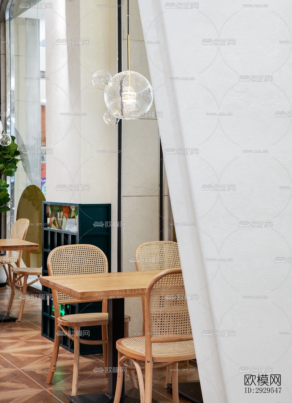 工业风西餐厅效果图下载（渲染图2）