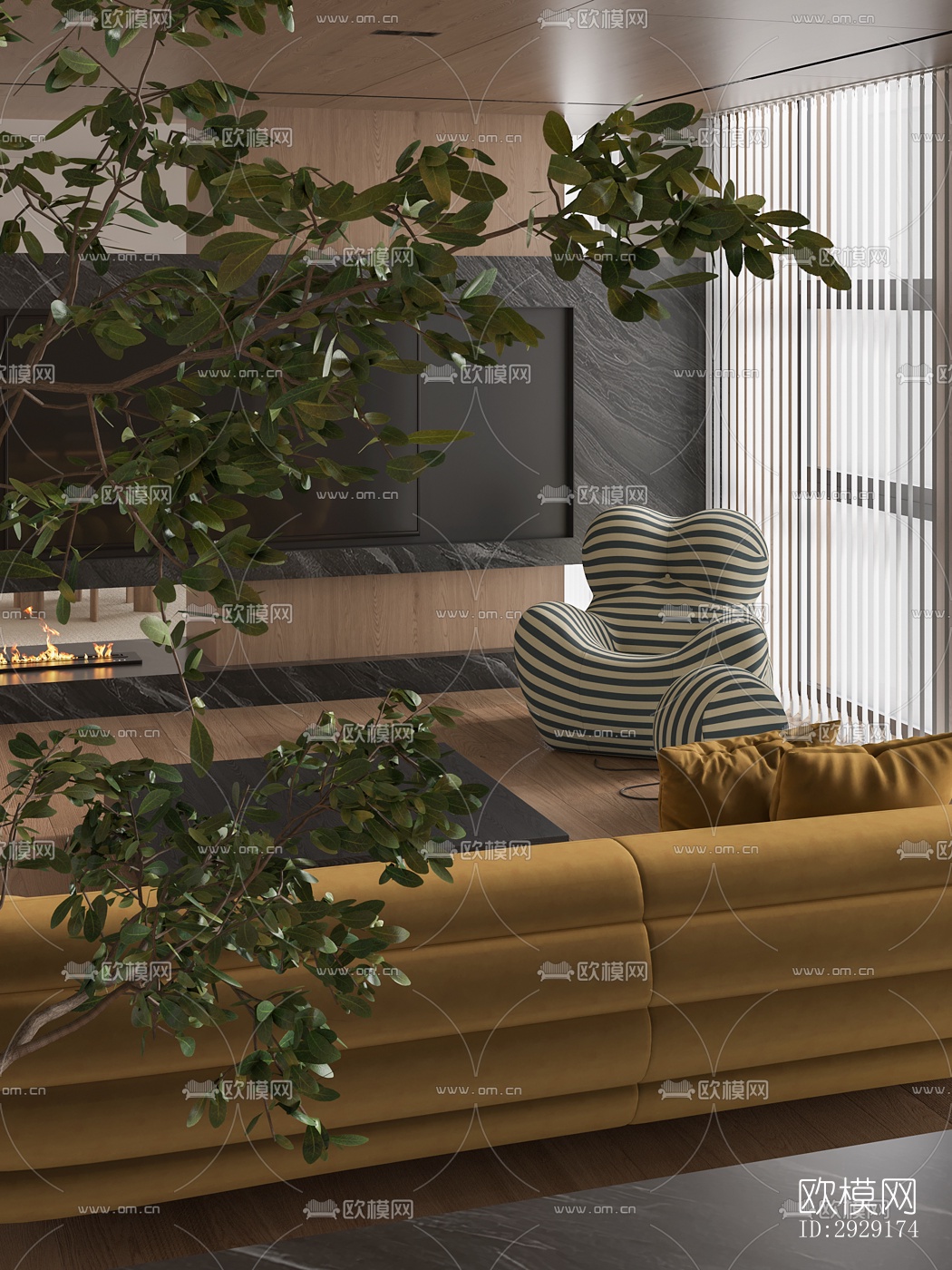 现代办公区效果图下载（渲染图10）