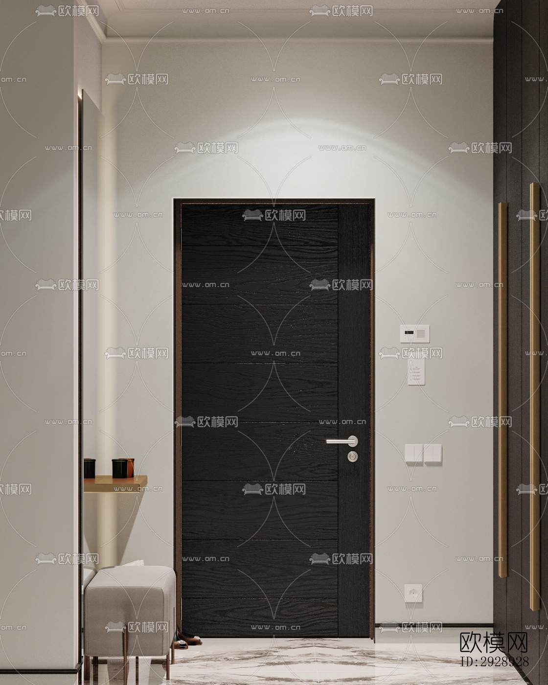 美式平层效果图下载（渲染图19）