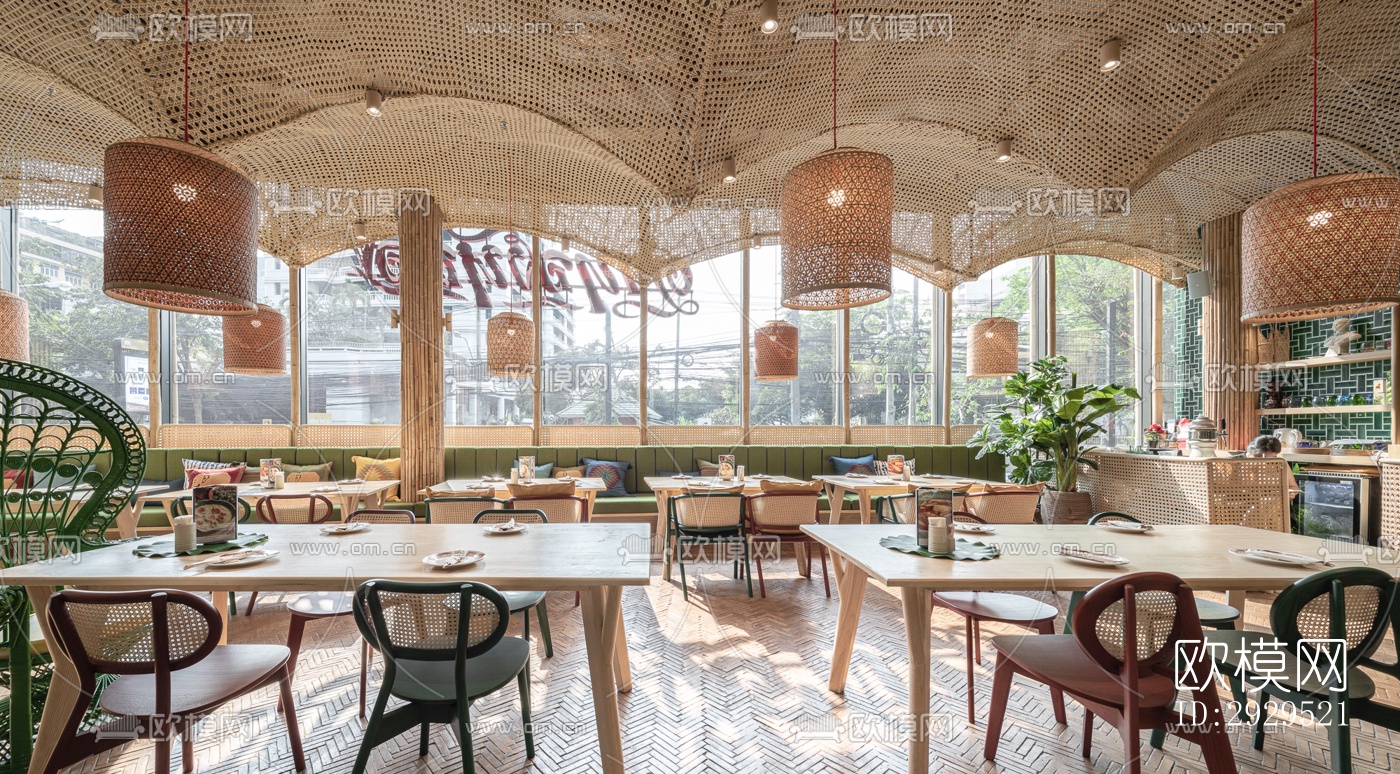 东南亚西餐厅效果图下载（渲染图14）