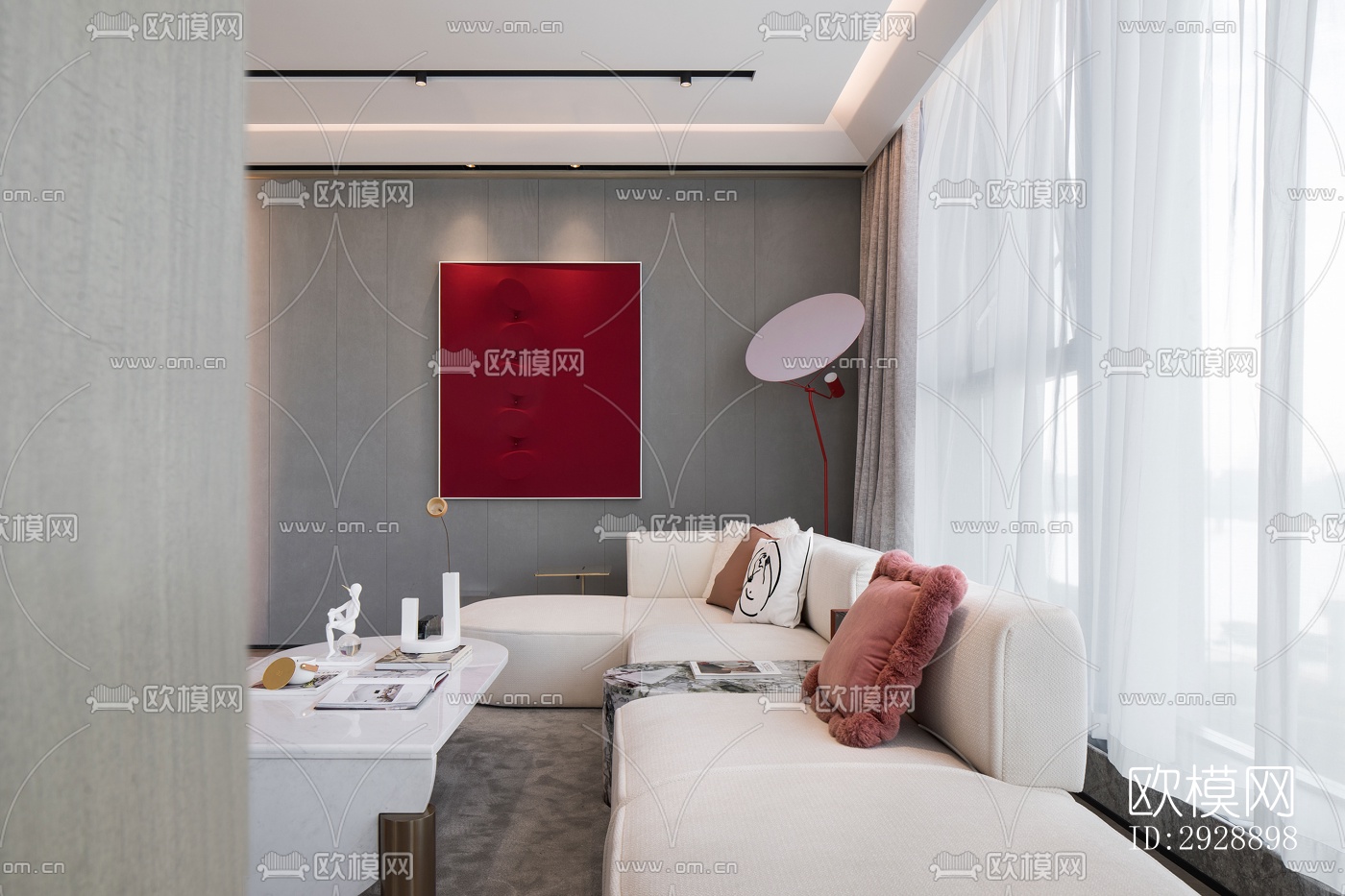 现代平层效果图下载（渲染图16）