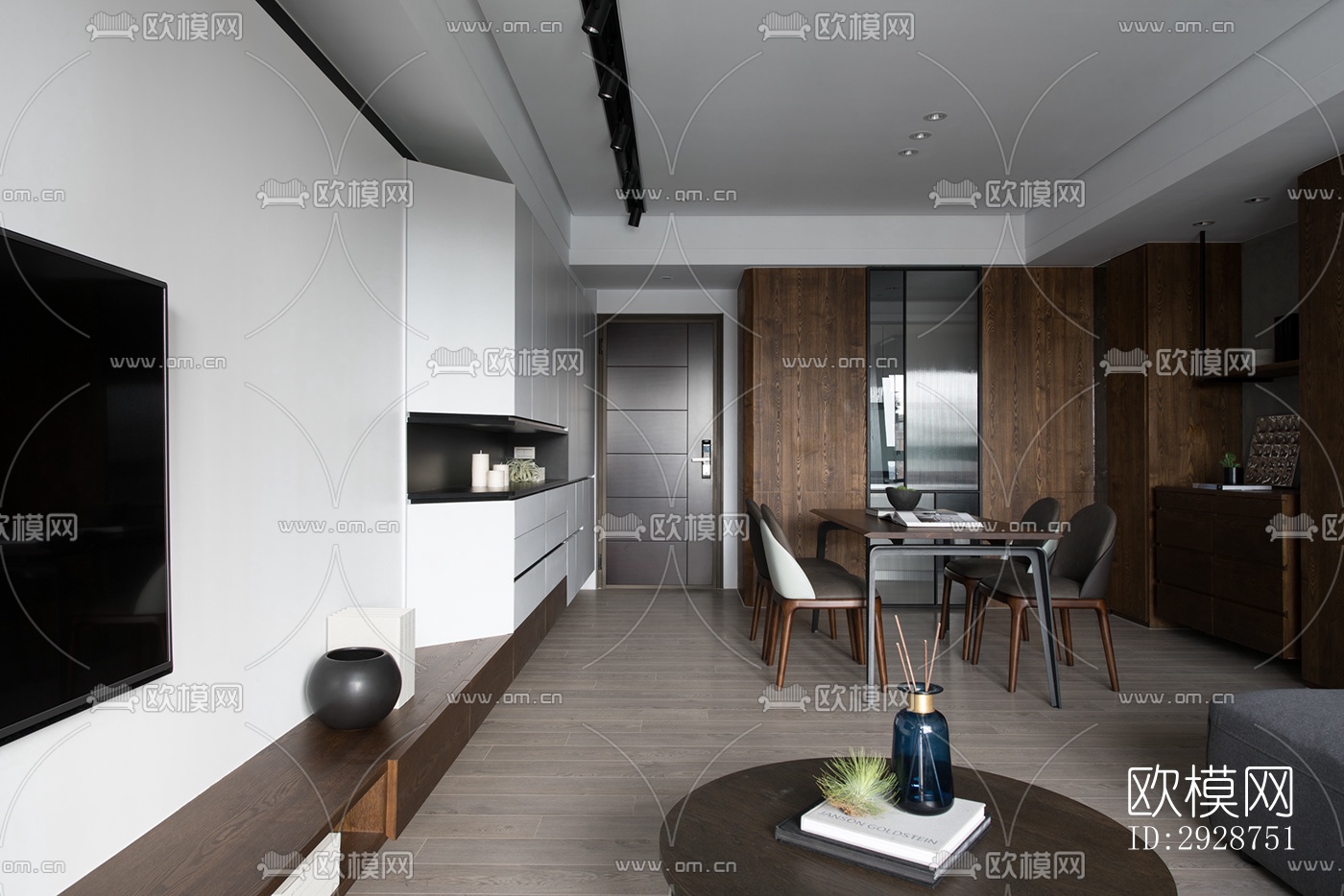 现代平层效果图下载（渲染图10）