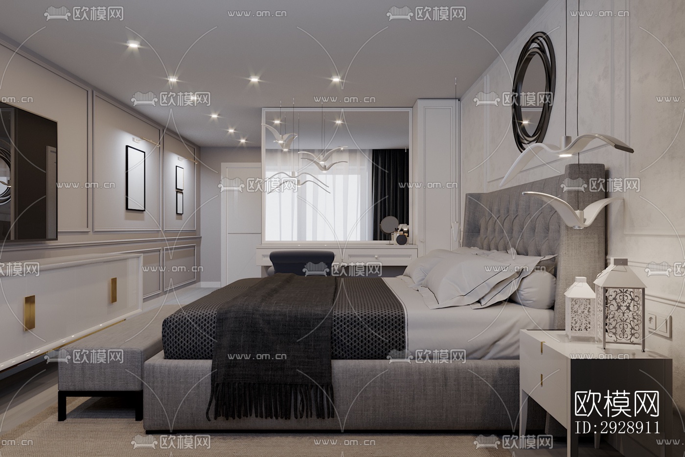 现代平层效果图下载（渲染图5）