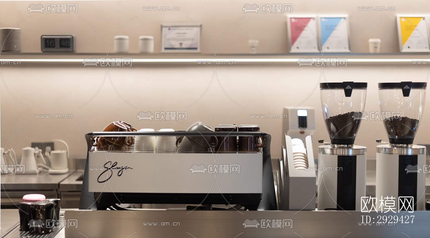 现代咖啡奶茶效果图下载（渲染图12）